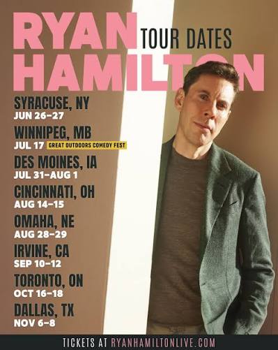 Ryan Hamilton 2026 & 2027 tour poster